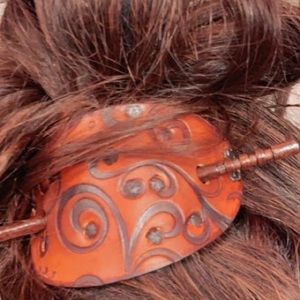 Custom made genuine leather hair wrap